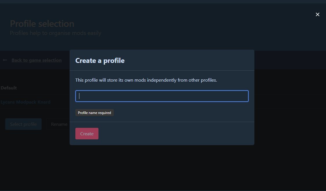 Creation d'un nouveau profil