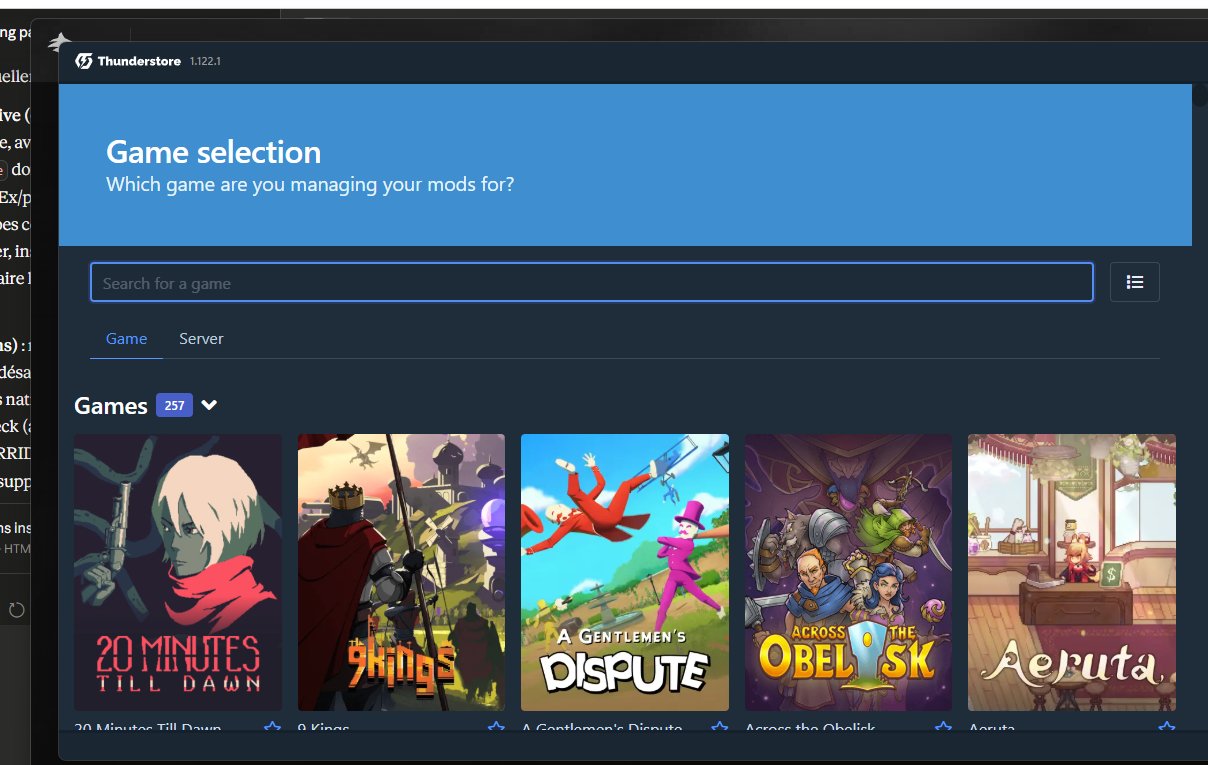 Ecran de selection des jeux