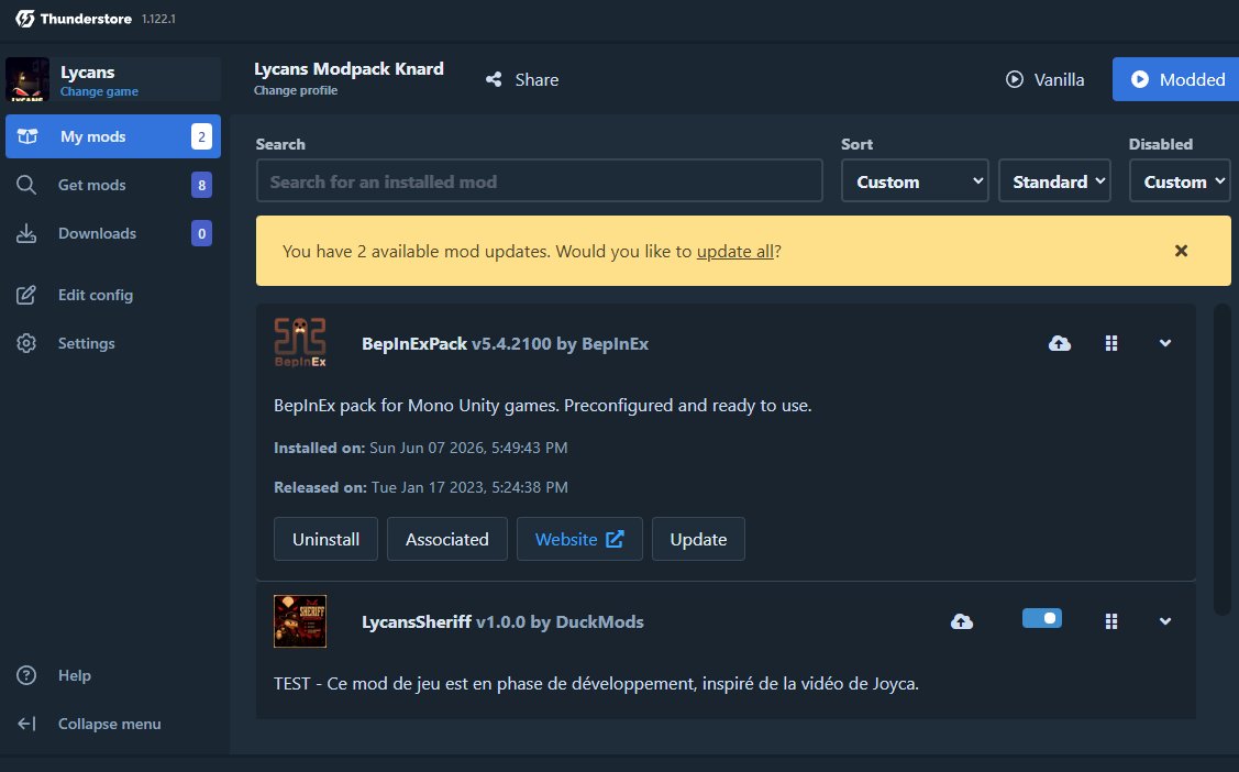 Liste des mods installes
